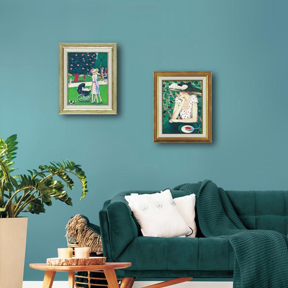 絵画 カシニョール「甘い誘惑」 壁掛け 額入り 女性画 人物画 アート