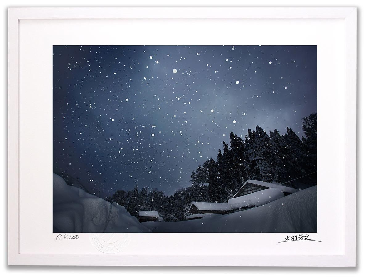 ぷ*あ様 【雪の降る夜】アクリル画 F3 風景画 絵画 ぷ*あ様 【雪の降る