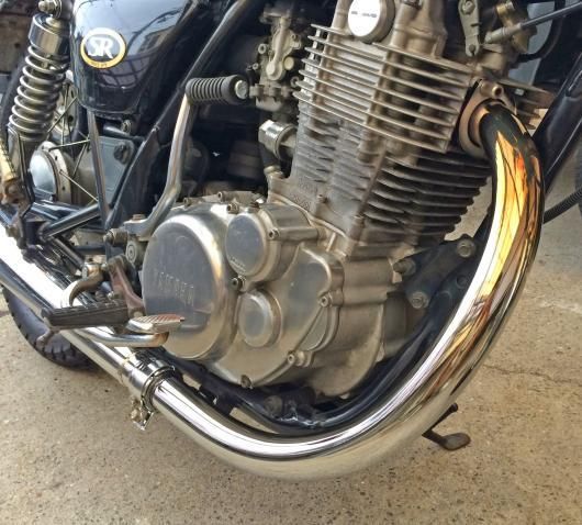 SR400 手曲げ42.7パイ クロームメッキ仕上げ - バイクマフラー・バイク