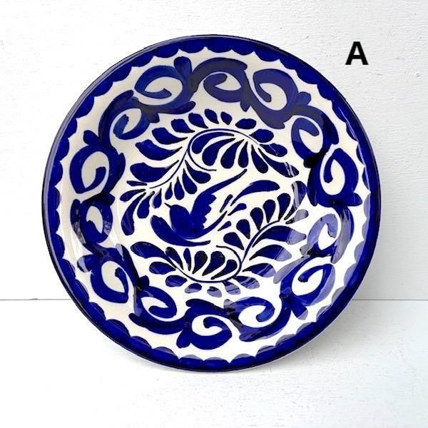 プエブラ 陶器 タラベラ風 | アンフォラ プレート 20cm- メキシコ雑貨