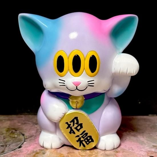 招福】招きカームキャット (パステルパープル) - Sofvi & T-shirt「ART