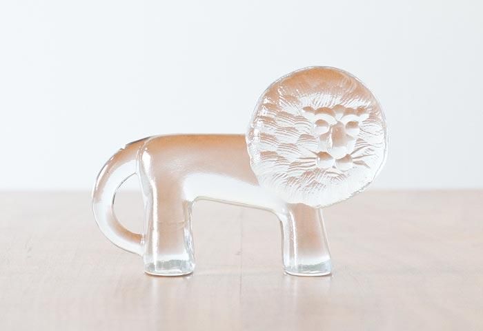 an09 KOSTA BODA ライオン ZOOシリーズ クリスタルガラス 凹み an09