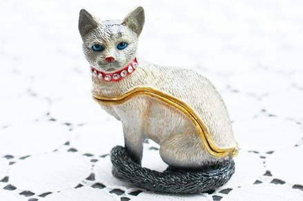 フランスアンティーク 愛らしい猫さんたちのbox フランスアンティーク