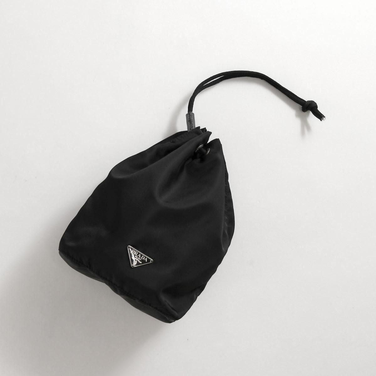 レディース] プラダ ナイロン ミニ巾着バッグ ブラック ITALY製 [PRADA]