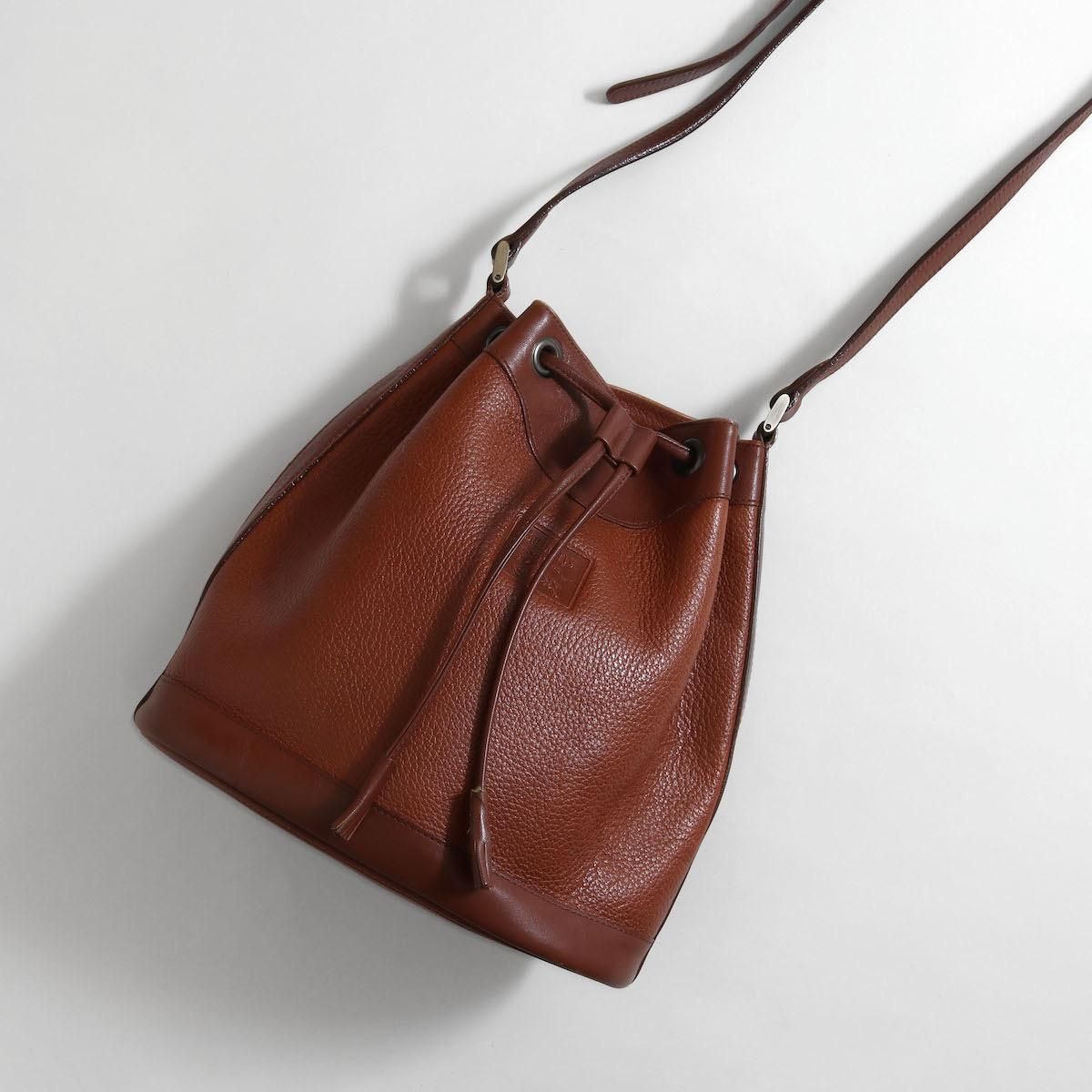 レディース] ヴィンテージ バーバリー レザー 巾着バッグ ショルダー