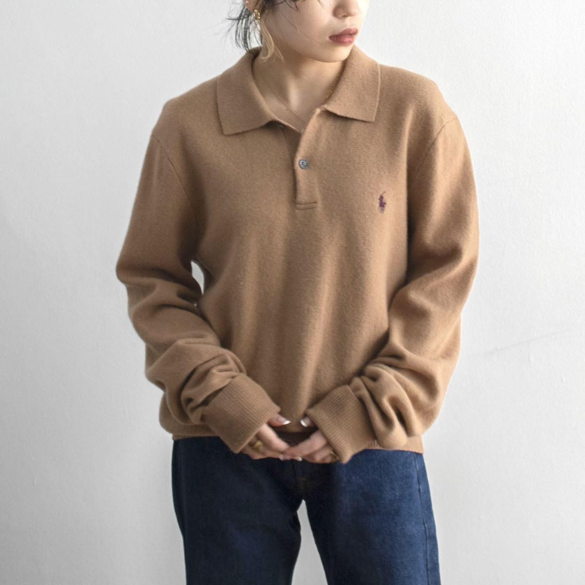 レディース] ラルフローレン ウール ニットポロシャツ ベージュ [Ralph
