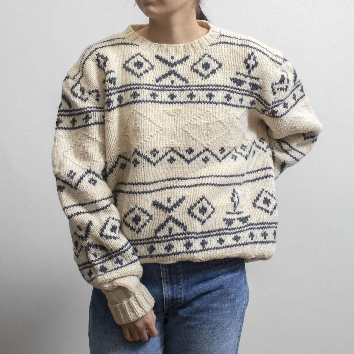 レディース] ラルフローレン ビッグサイズ トライバル柄ニット ハンド