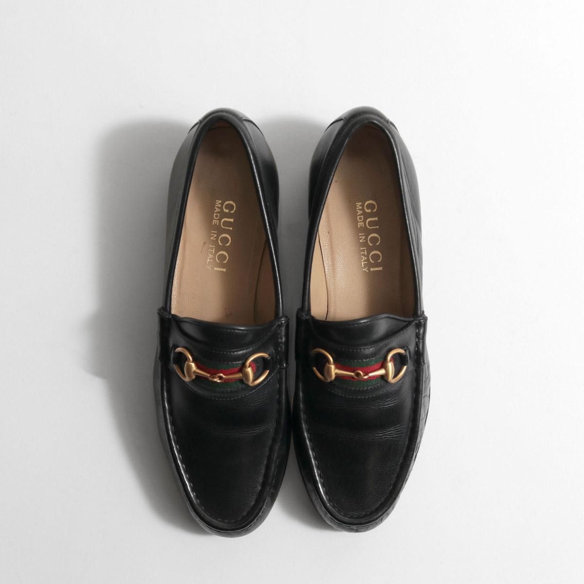 レディース] グッチ ホースビットローファー シェリーライン ブラック