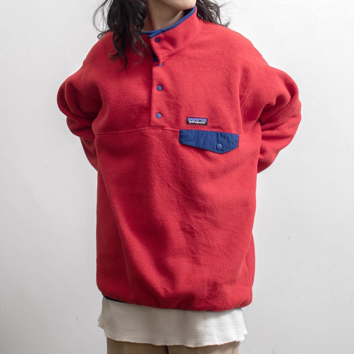 レディース] パタゴニア フリース スナップT プルオーバー レッド