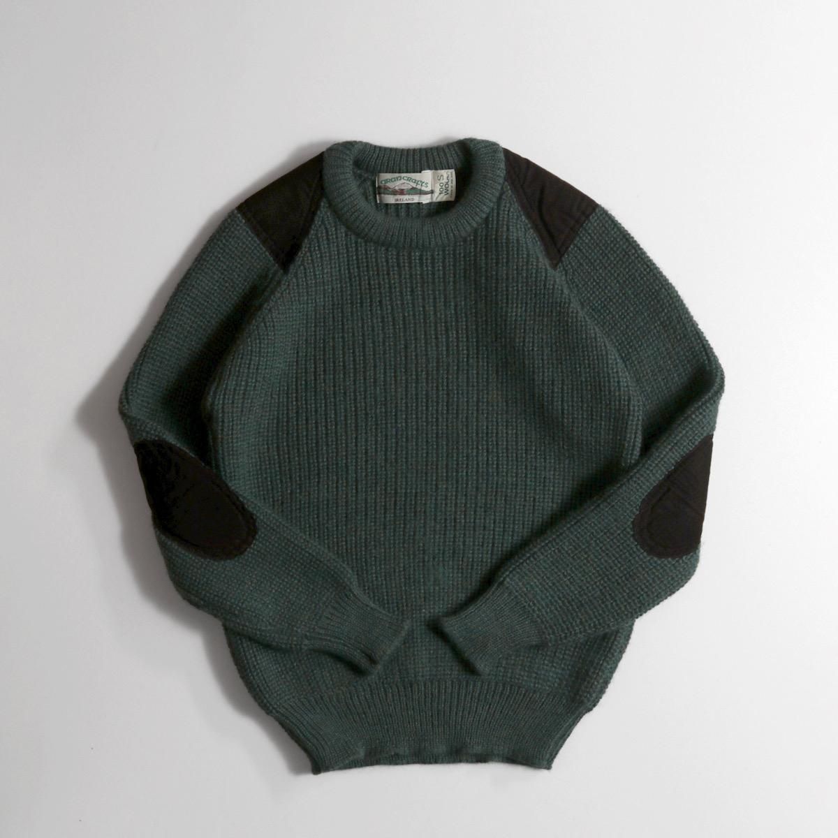 レディース] アイルランド製 ニット ショルダーパッチ エルボーパッチ