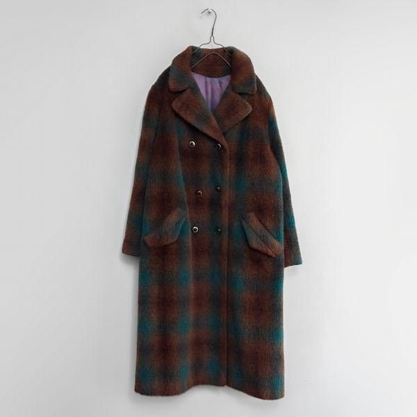 レディース] 70's ヴィンテージ オンブレチェック モヘアコート