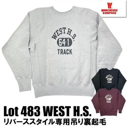 ウエアハウス WAREHOUSE スウェット Lot 483 WEST H.S. クルーネック