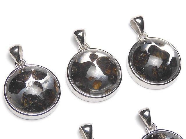 セリコパラサイト隕石（産地・ケニア コイン ペンダントトップ18mm