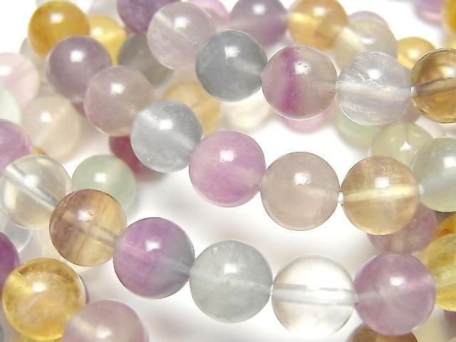 マルチカラーフローライト ラウンド8mm ブレスレット｜天然石ビーズの