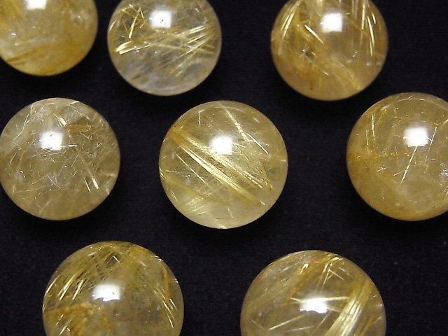 ルチルクォーツ スフィア・ラウンド18mm 1個｜天然石ビーズの卸問屋