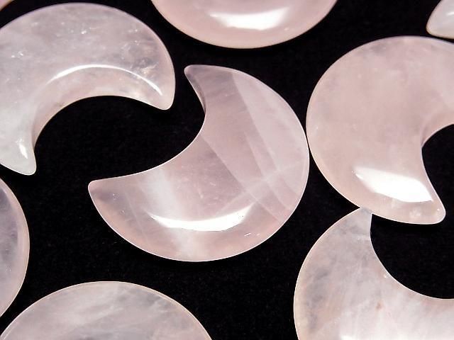 動画】ローズクォーツAA++ 月モチーフ30×26mm 2個 - 天然石ビーズ
