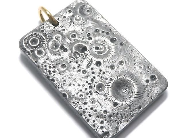 動画】【1点もの】メテオライト(アルタイ隕石) 彫刻入りペンダント