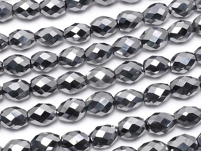 高純度テラヘルツ鉱石 ライスカット6×4×4mm 半連/1連｜天然石ビーズの