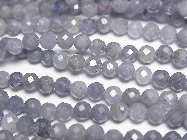 タンザナイト（産地・タンザニア） ラウンドカット4mm 1連｜天然石