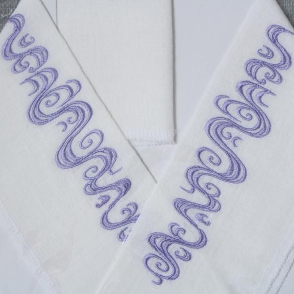 流水刺繍 | オフホワイトのアクセント - フリル帯,オリジナル着物,刺繍