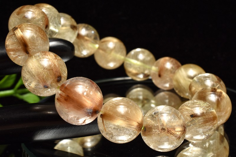 1点物】人気◇板状金針 タイガータイチンルチルクォーツ 13-13.5mm