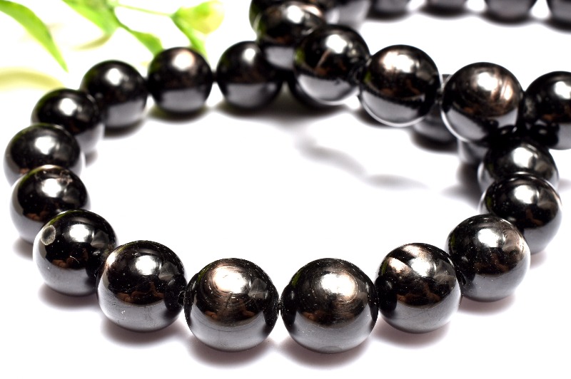 高品質◇金属光沢 ハイパーシーン(紫蘇輝石) 11mm ブレスレット 【動画