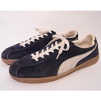70s PUMA ブルー×白 スニーカー [ksn05_2101] - ヨーロッパ古着