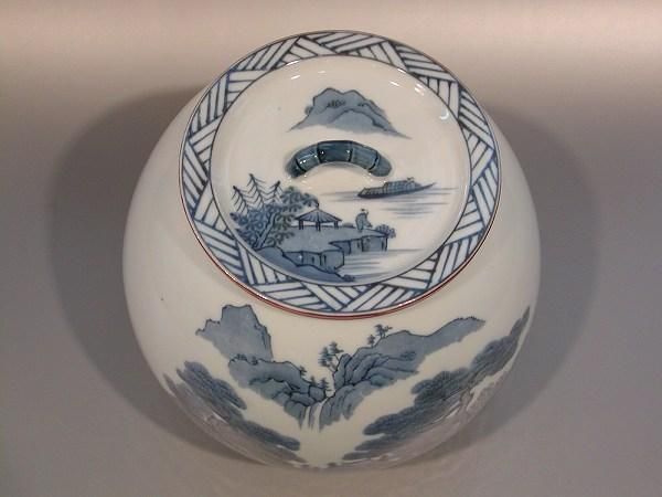 茶道具 水指 芋頭 染付山水、 加藤郷山作【 完売 】 - 茶道具 販売の