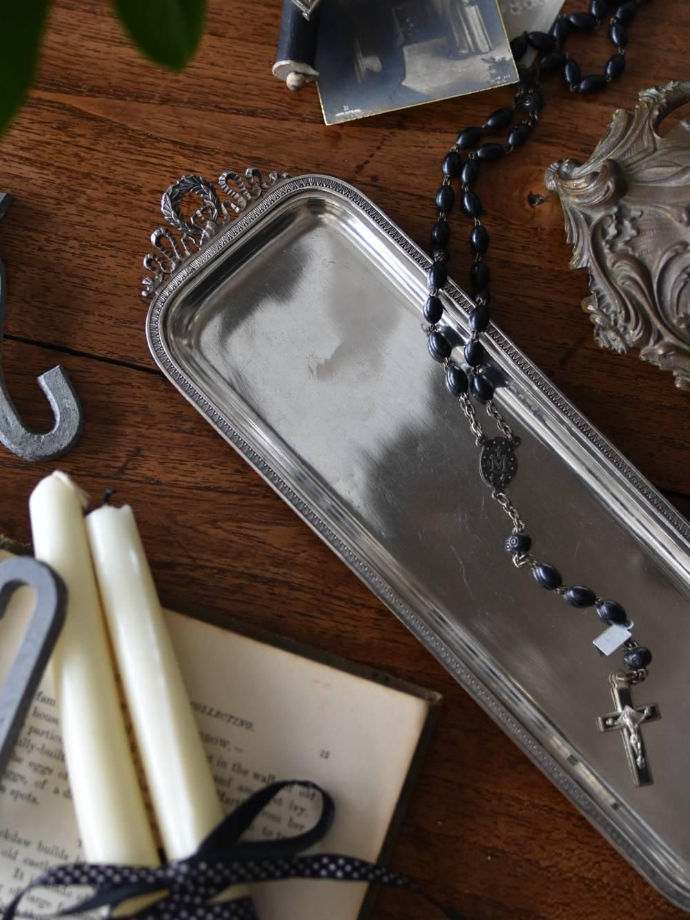 フランスアンティーク雑貨 シルバートレイ.4 DERIOT