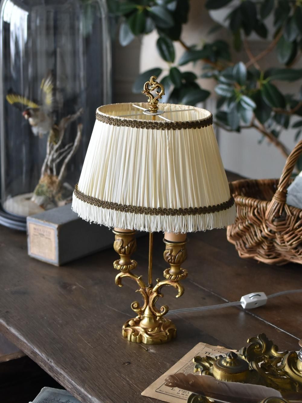 フランスアンティーク照明 2灯テーブルランプ.15 フレンチ照明
