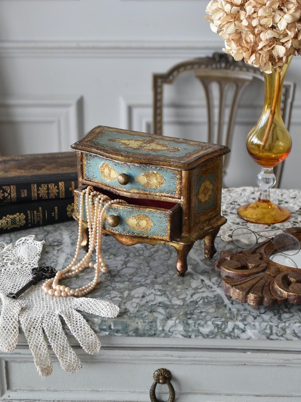 イタリア製象嵌【Demain(ドマン)】ジュエリーボックス オルゴール付き