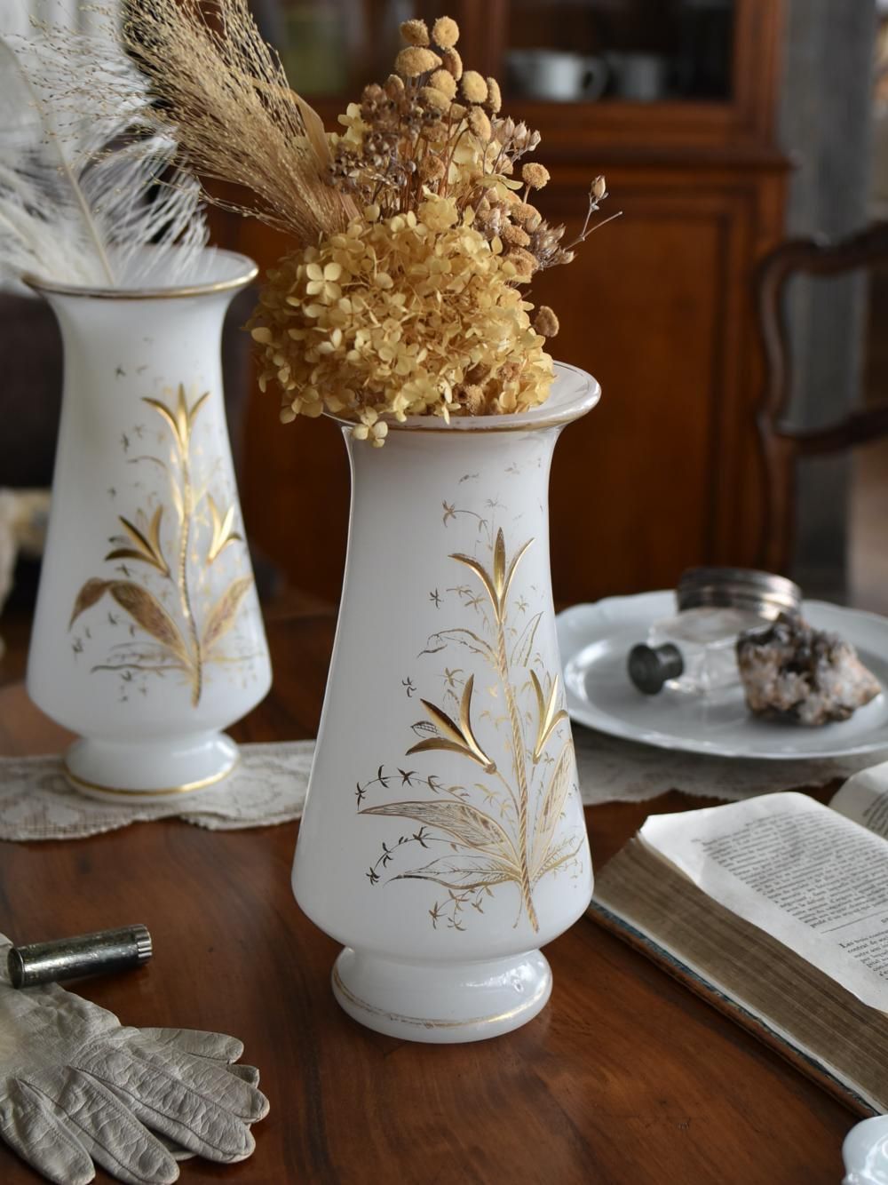 フラワーベース.22A アンティークガラス フレンチ雑貨