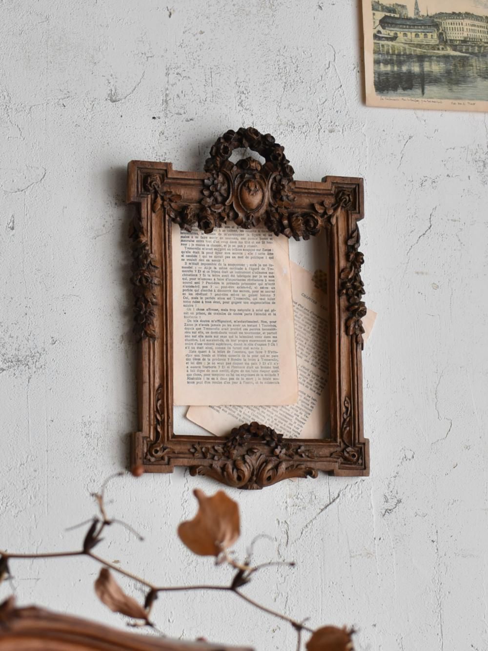 木製アンティークフレーム フレンチインテリア 額縁 ウォール