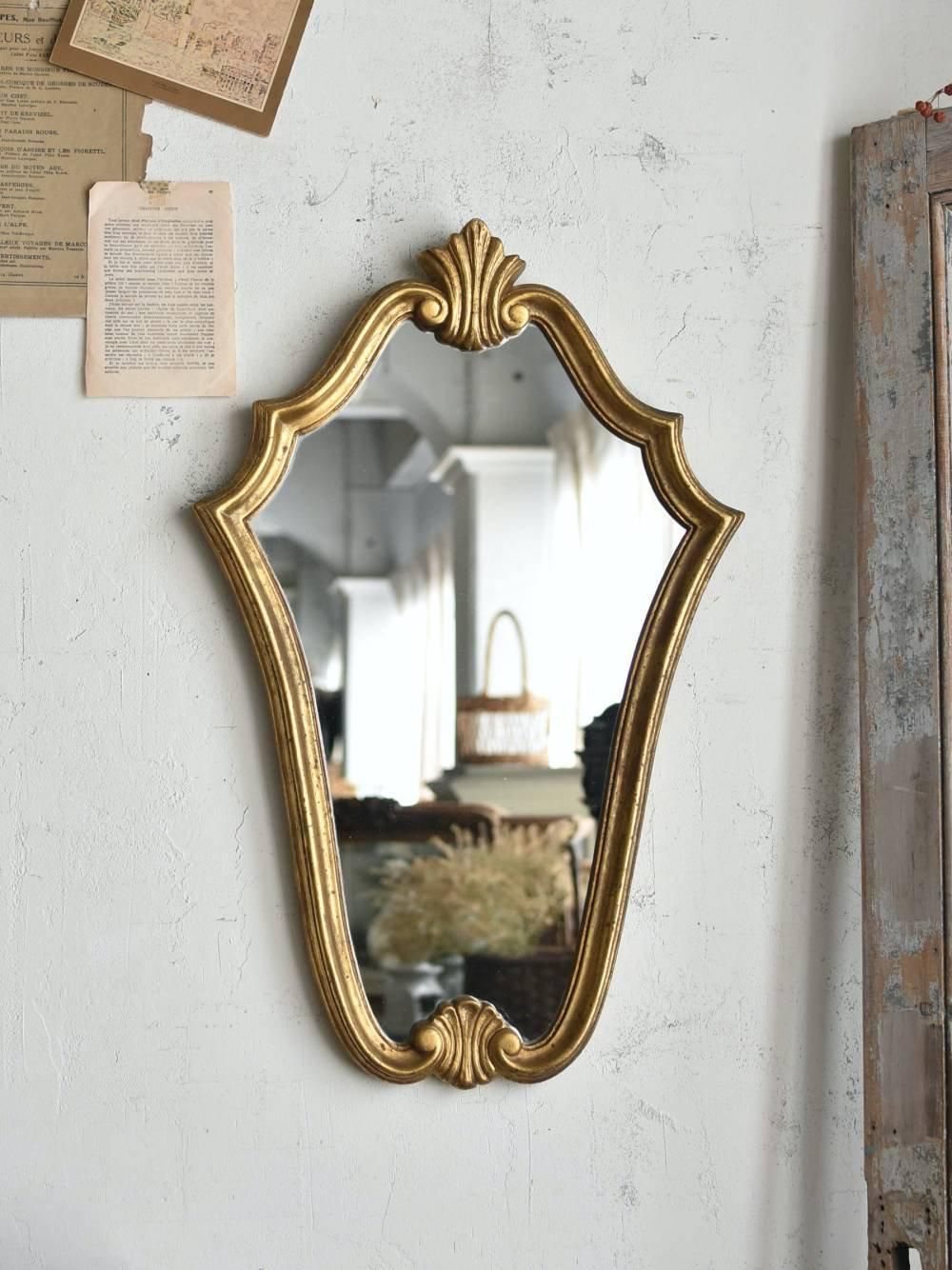 フレンチミラー.Glod4 フランス アンティーク 鏡