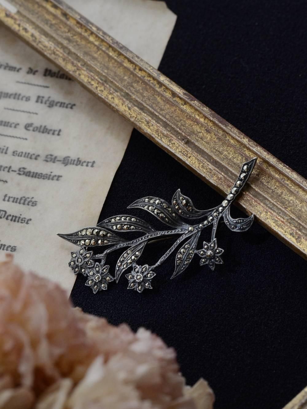 シルバー・マーカサイト ブローチ.13 ヴィンテージジュエリー アクセサリー