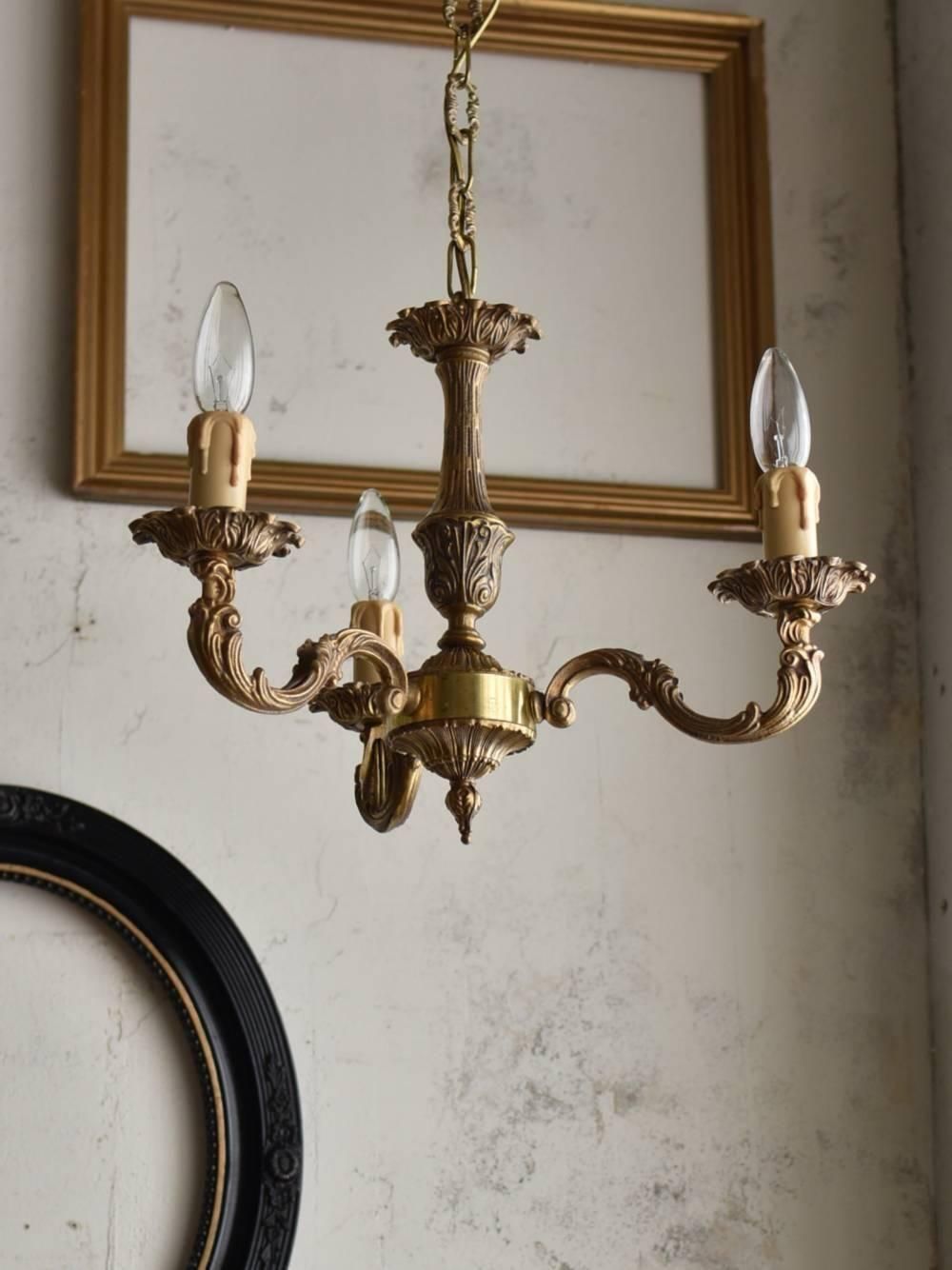 3灯シャンデリア.22 フランスアンティークインテリア フレンチ照明 ランプ