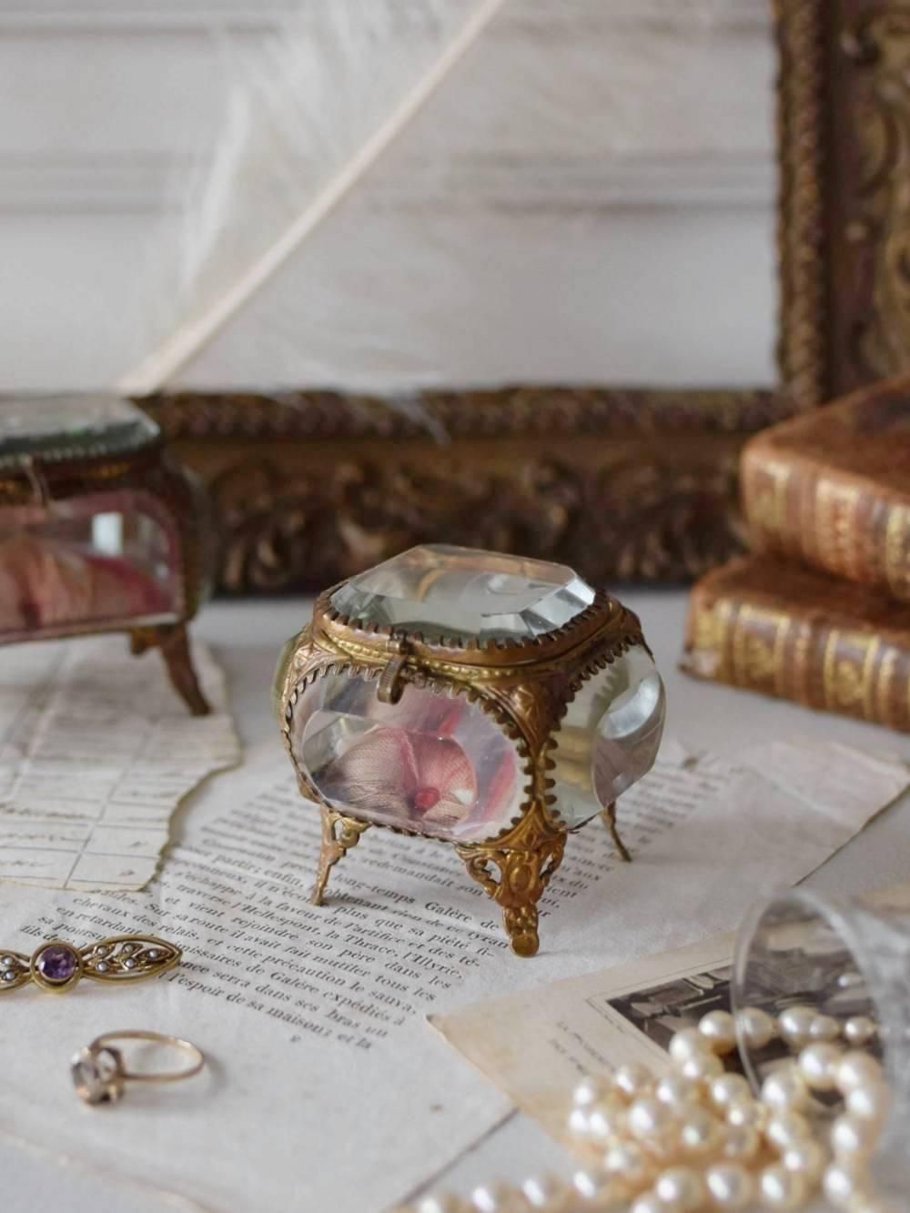 ジュエリーボックス.30 フランスアンティーク雑貨 ガラス ディスプレイ