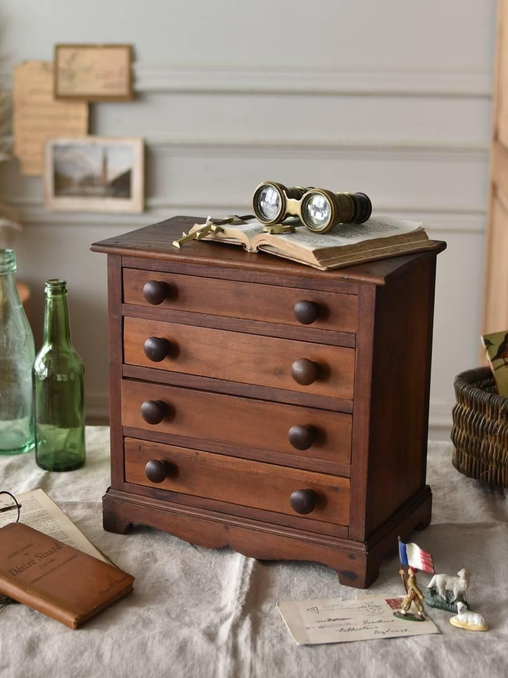 4段ミニチェスト フランスアンティーク家具 ミニドロワー ドール家具