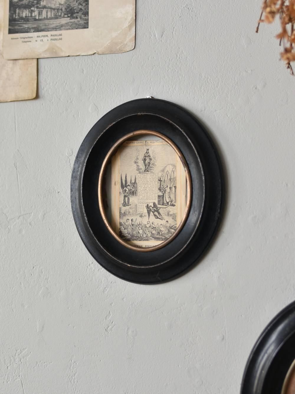 オーバルフレームA.Black フランスアンティーク雑貨 額縁 フォトフレーム