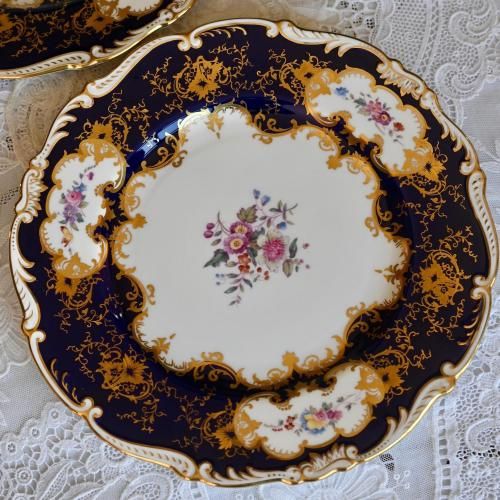 1900年初期 コールポート コバルト色と金彩がゴージャスなディナー