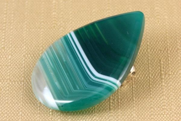 天然石ブローチ グリーンアゲート(しずく型)｜天然石アクセサリー通販