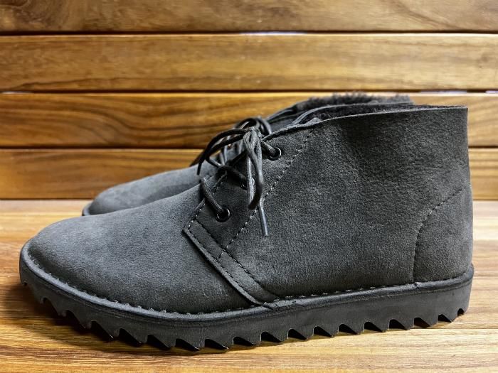 AIR WALK,MADE IN MYANMAR, mouton BOOTS, GRAY,SUEDE,LEATHER,US9.5