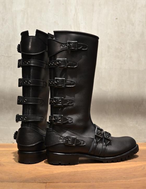 blackmeans - Six Buckle Boots - All Black - birthdeath online store