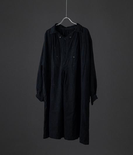 30'S ブラックリネンフレンチワークスモック - Fresh Service