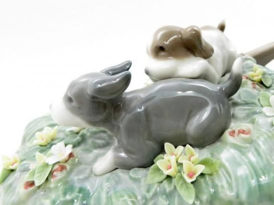 リヤドロ 置物 □ 乗せてあげる フィギュリン 5460 犬 花 女の子 陶器