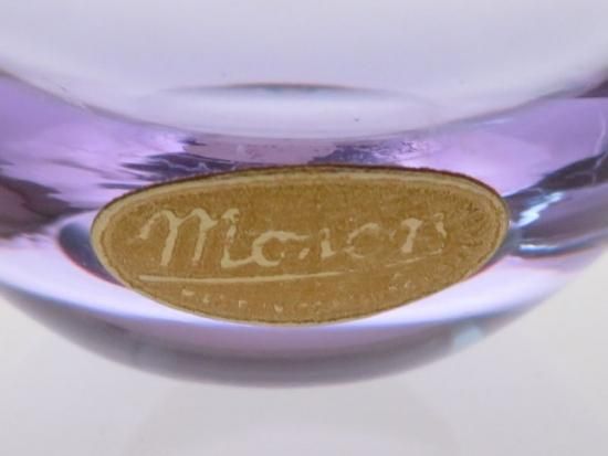 ボヘミアガラス、モーゼル工房、紫色 蓋付き容器 伝統工芸品 ボヘミア