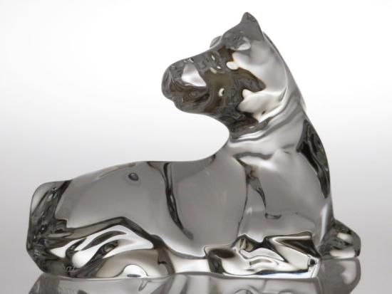 バカラ フィギュリン ○ 馬 ウマ 午 座る 仔馬 クリスタル 置物