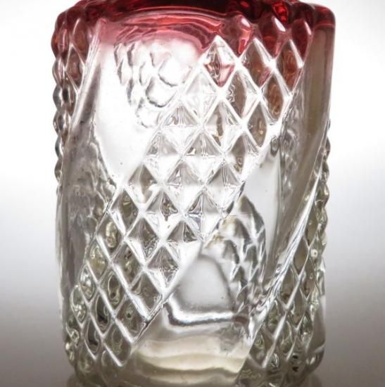 オールド・バカラ 1880年 珍品 サーペンティン 琥珀色ガラス蓋物 小物