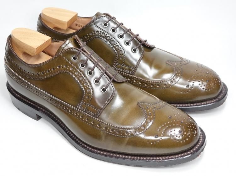 735 使用数回 リーガルトーキョー グリーン コードバン ロングウィング