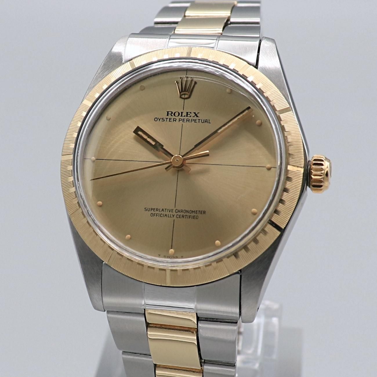 1967年 レアモデル ロレックス YGベゼル クロス ドット オイスター